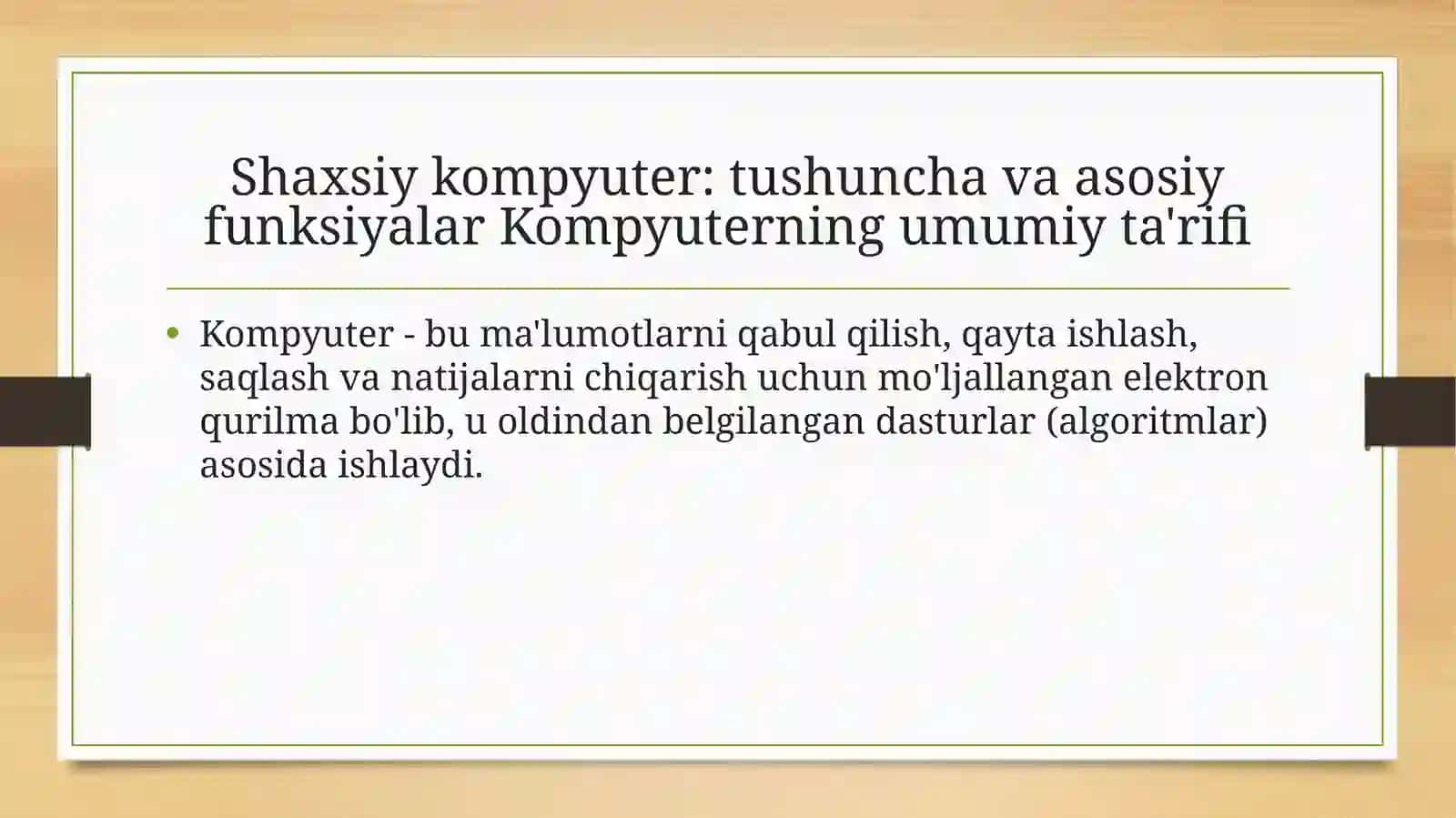 Kompyuterning umumiy ta'rifi 2