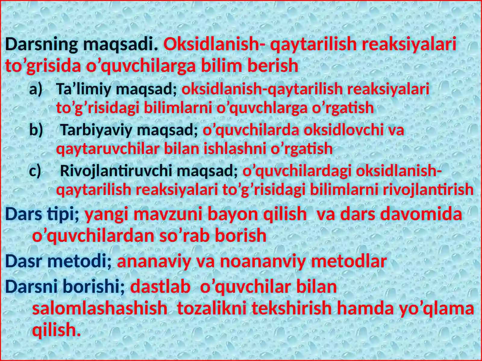 Oksidlanish–qaytarilish 2