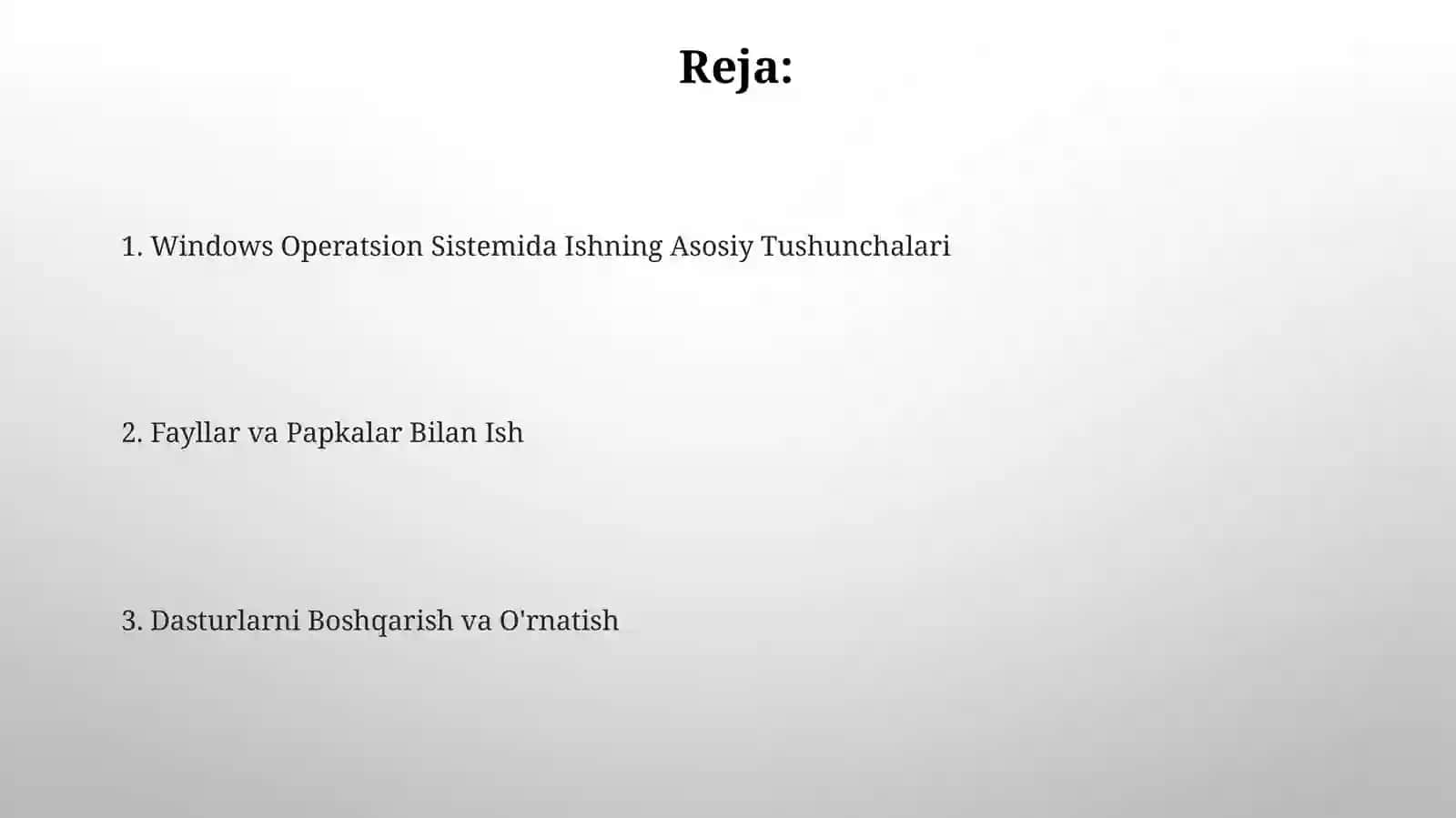 Windows Operatsion Tizimida Ishlash Asoslari 2