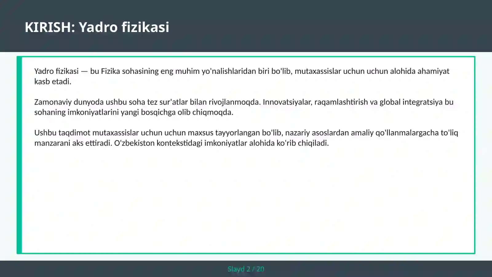 Yadro fizikasi 2