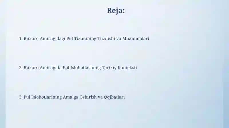 Buxoro amirligida pul islohoti 2
