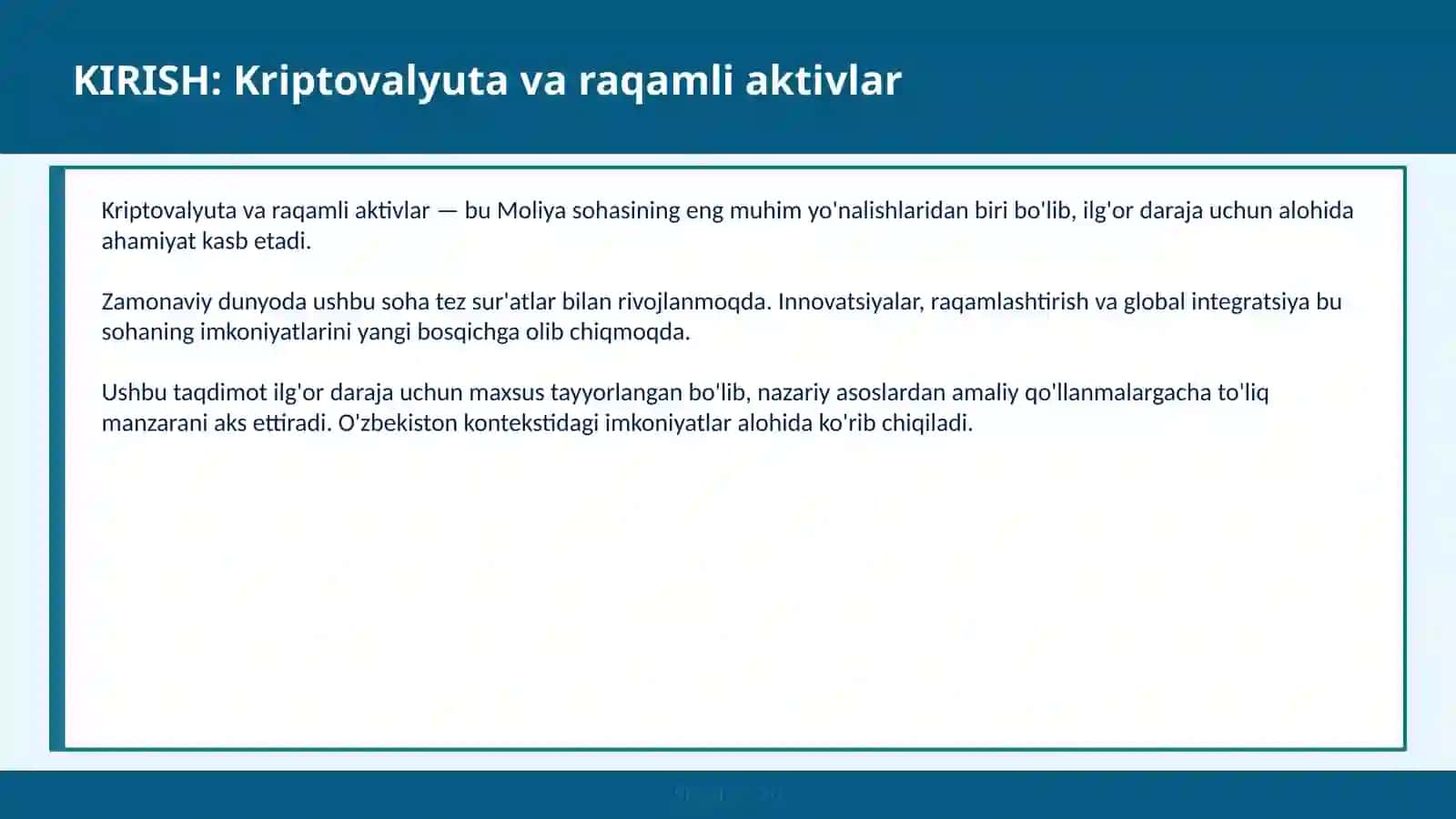 KRIPTOVALYUTA VA RAQAMLI AKTIVLAR 2