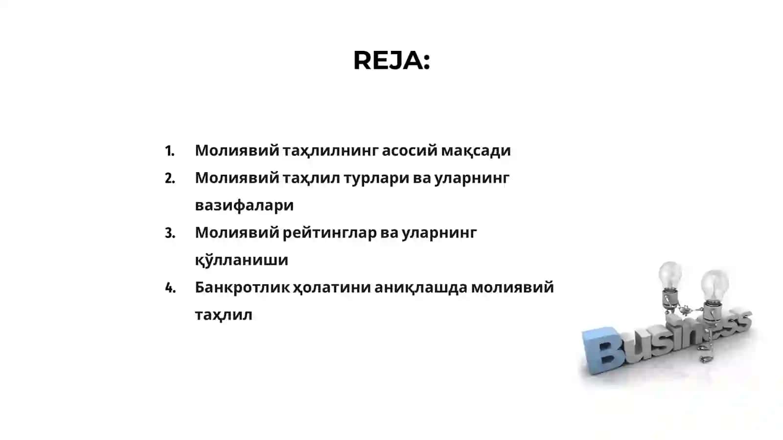 Молиявий таҳлил 2