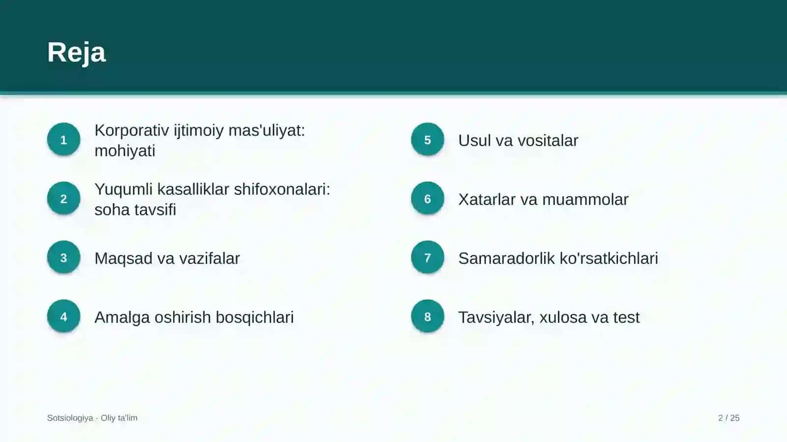 yuqumli kasalliklar shifoxonalarida korporativ ijtimoiy mas'uliyat 1735 2