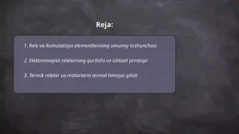 Komutatsiya elementlari va rele 2