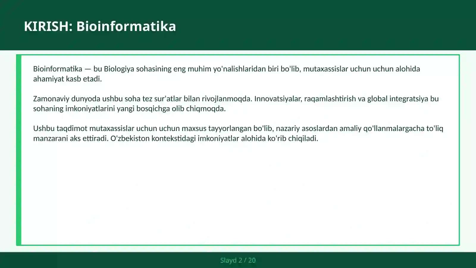 BIOINFORMATIKA 2