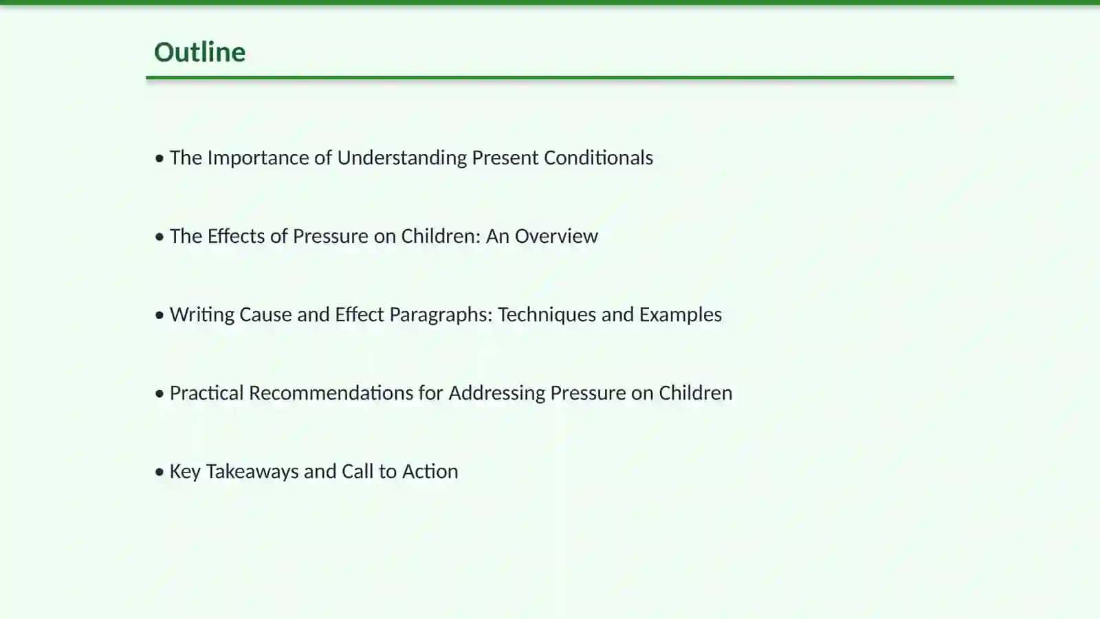 Understanding Present Conditionals and Cause-Effect Relationships 2