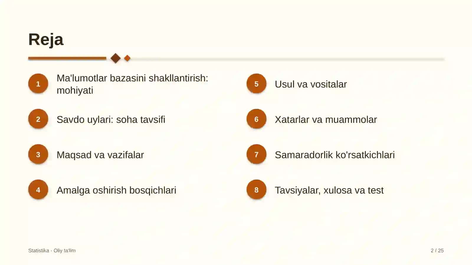 savdo uylarida ma'lumotlar bazasini shakllantirish 7522 2