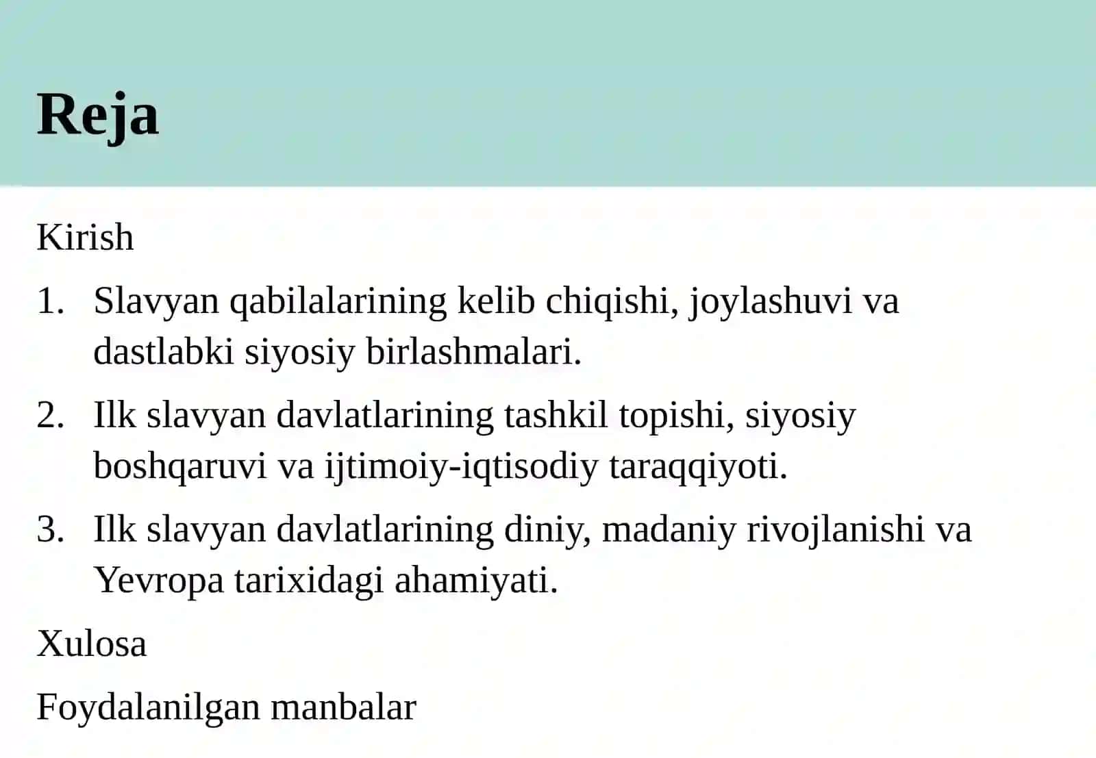 ILKSLAVYAN DAVLATLARI 2