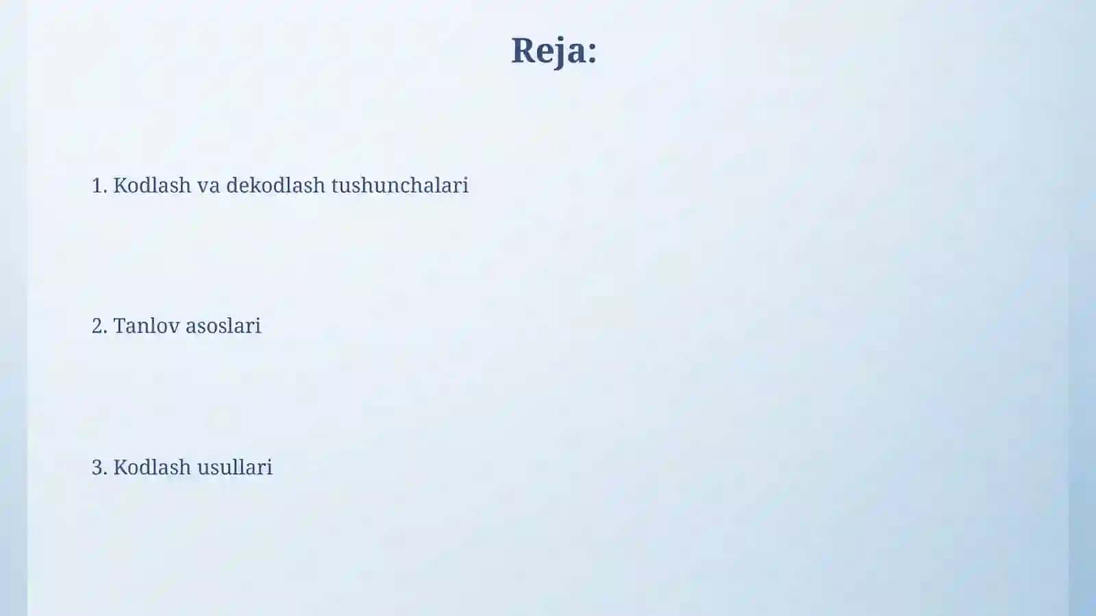 Kodlash va dekodlash tushunchalari 2