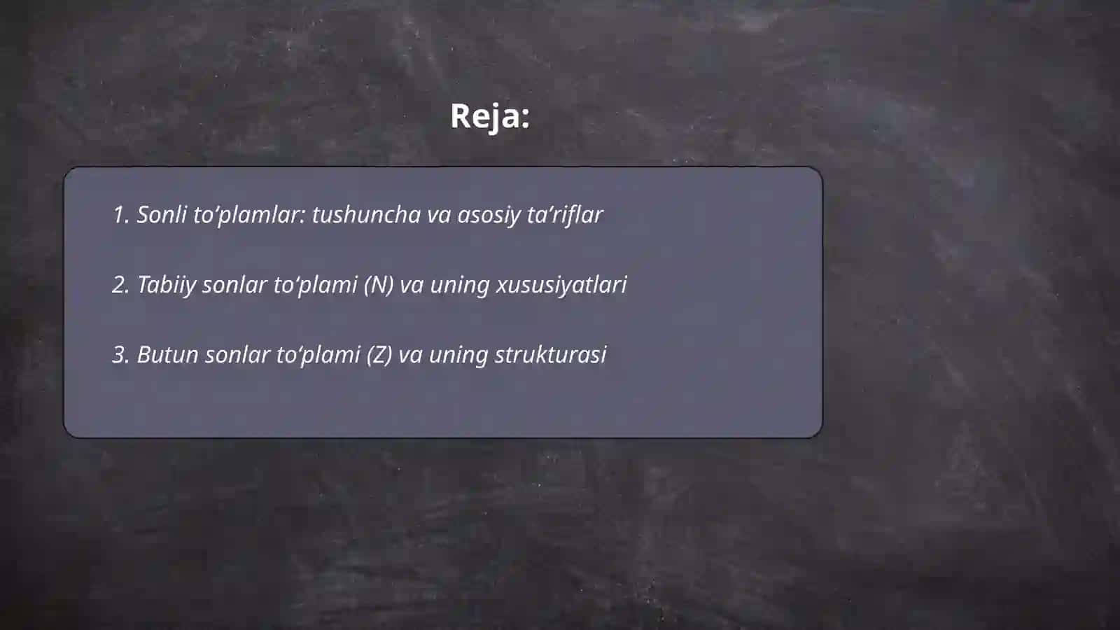 Sonli toʻplamlar haqida malumot 2