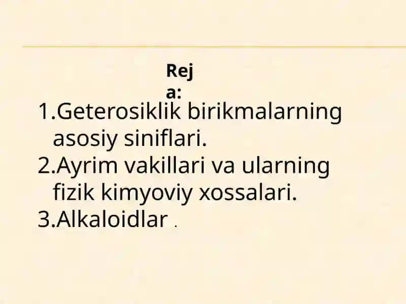Geterosiklik Birikmalar 2