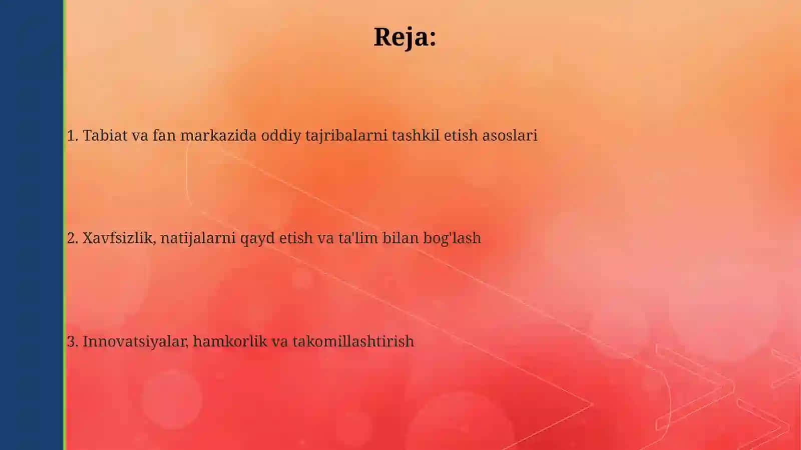 Tabiat va ilm fan markazida oddiy tajribalar tashkil etish 2