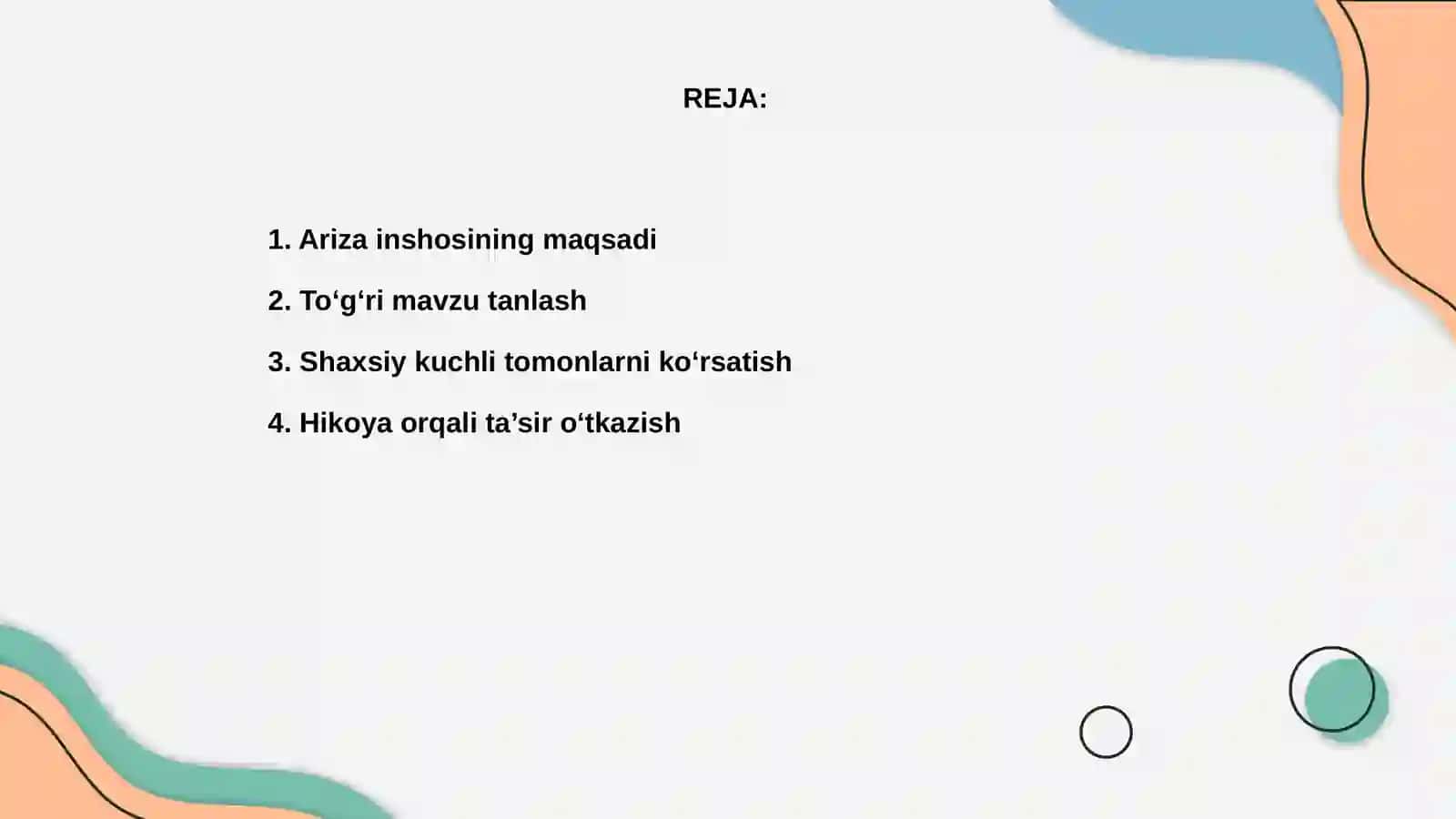 Ariza insho yozish 2