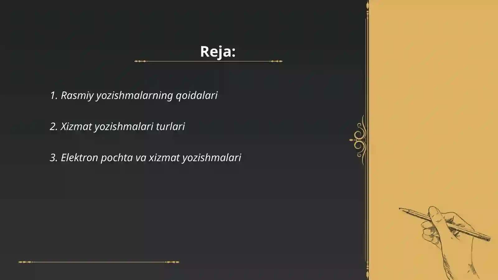 Xizmat yozishmalari 2