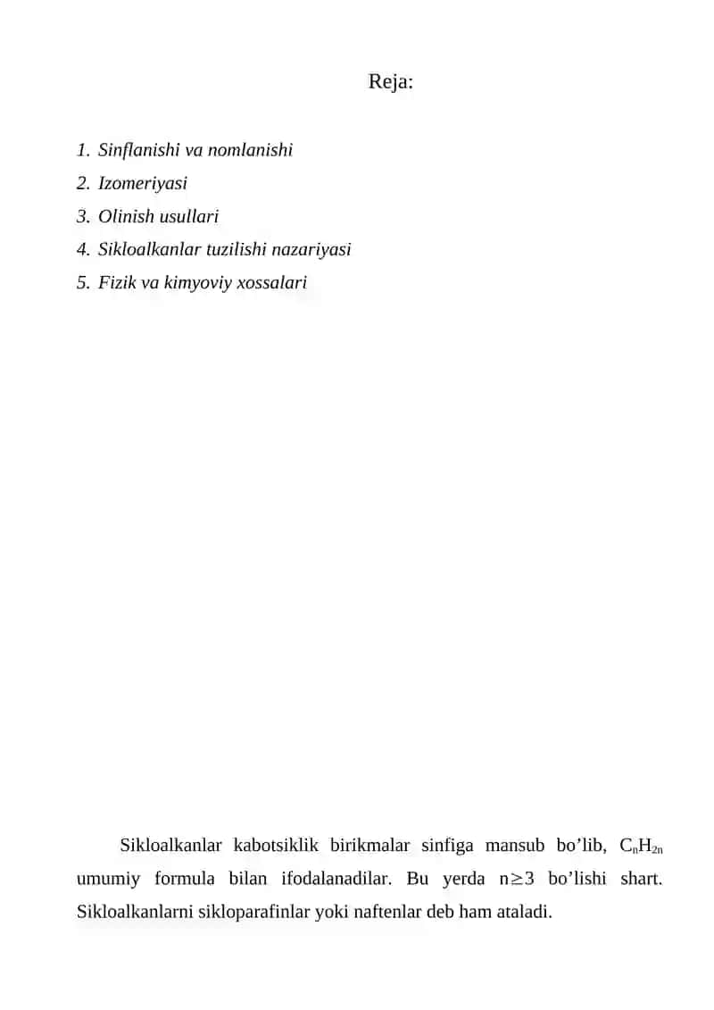 Sikloalkanlar 2