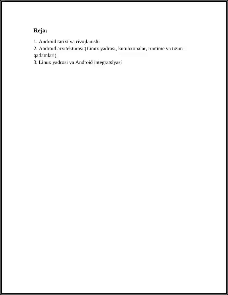 ANDROID MOBIL OPERATSION TIZIMI 2