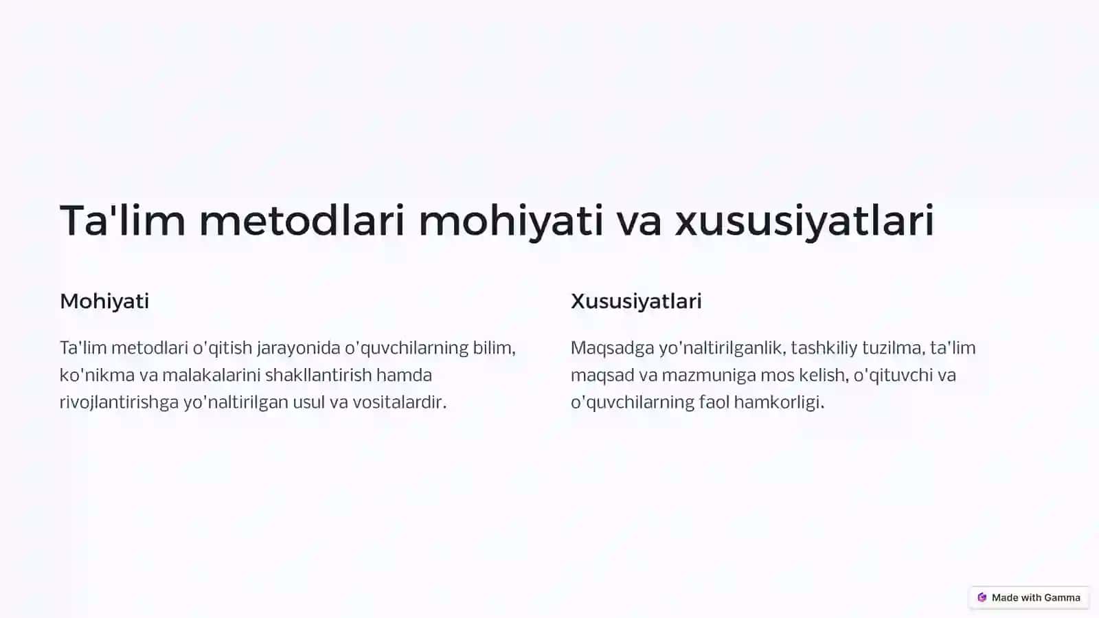 Ta'lim metodlari 2