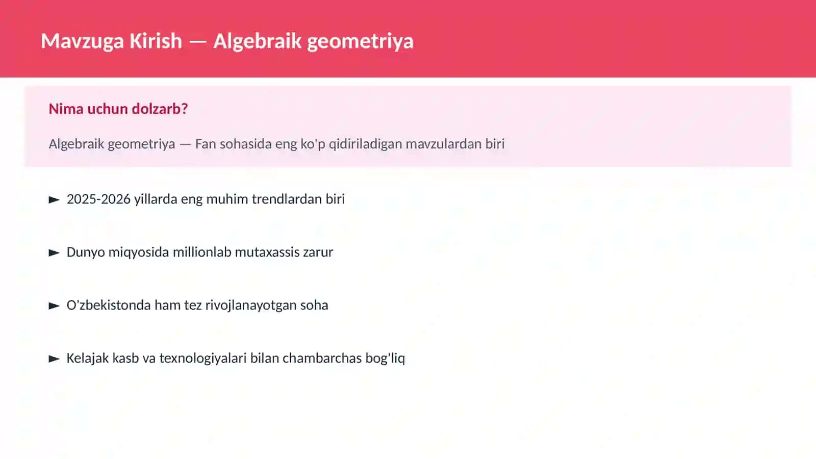 Algebraik geometriya 2