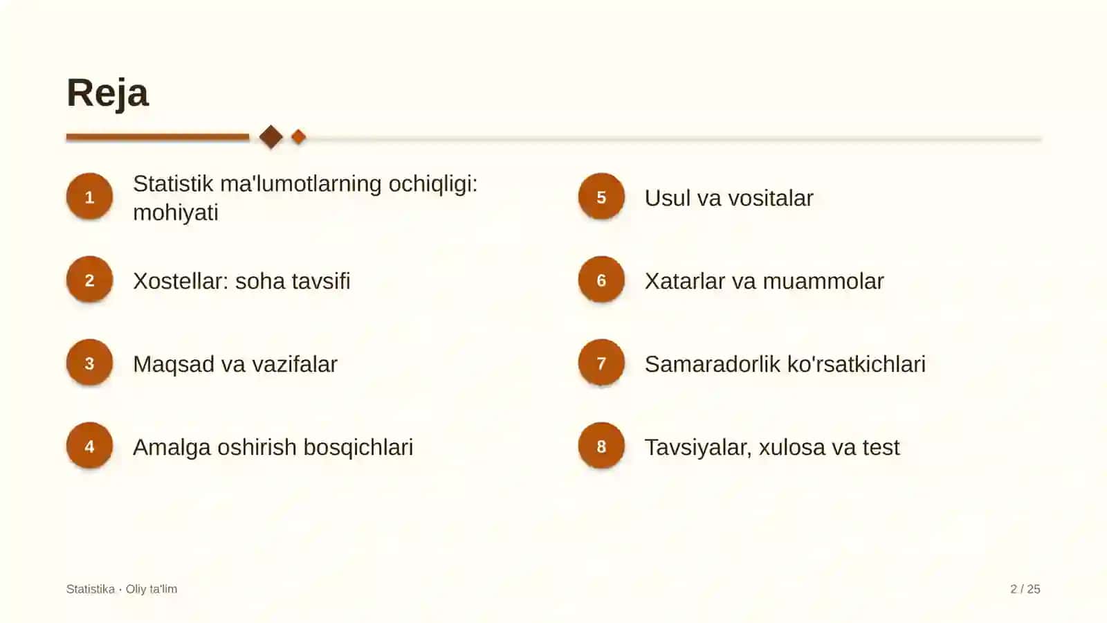 Xostellarda statistik ma'lumotlarning ochiqligi 2