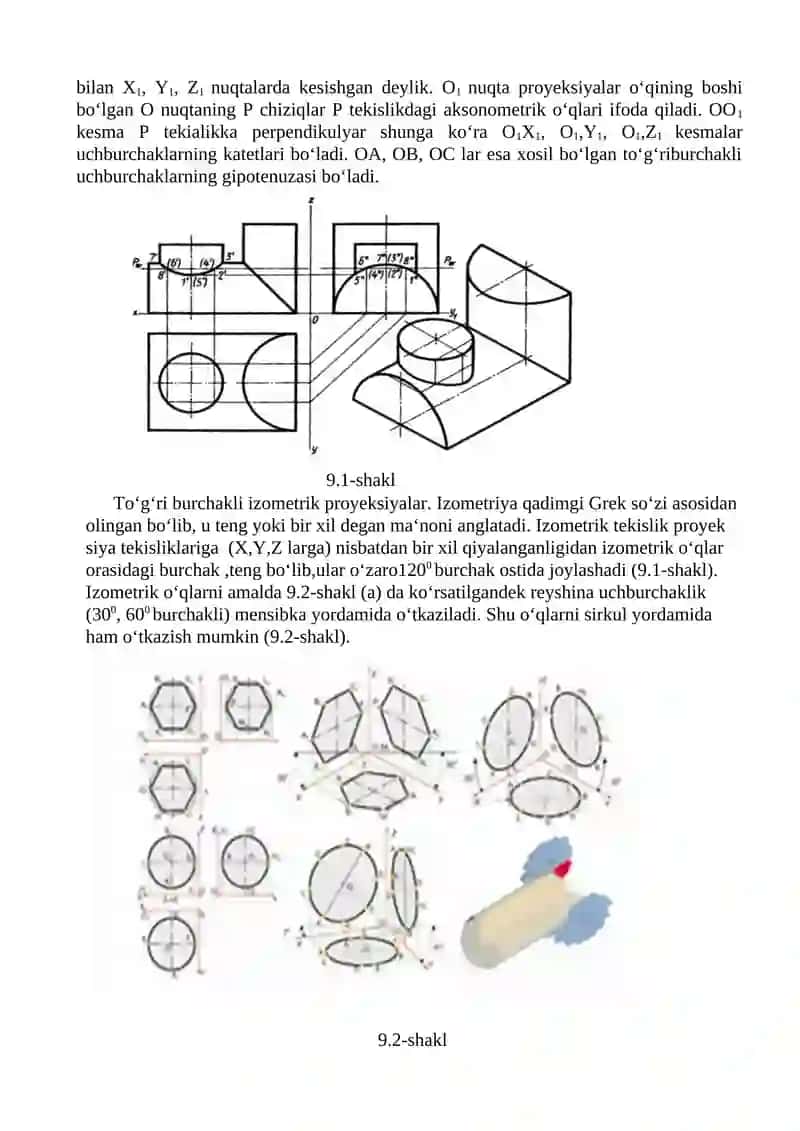 To’g’ri burchakli dimetrik proyeksiyalar 2