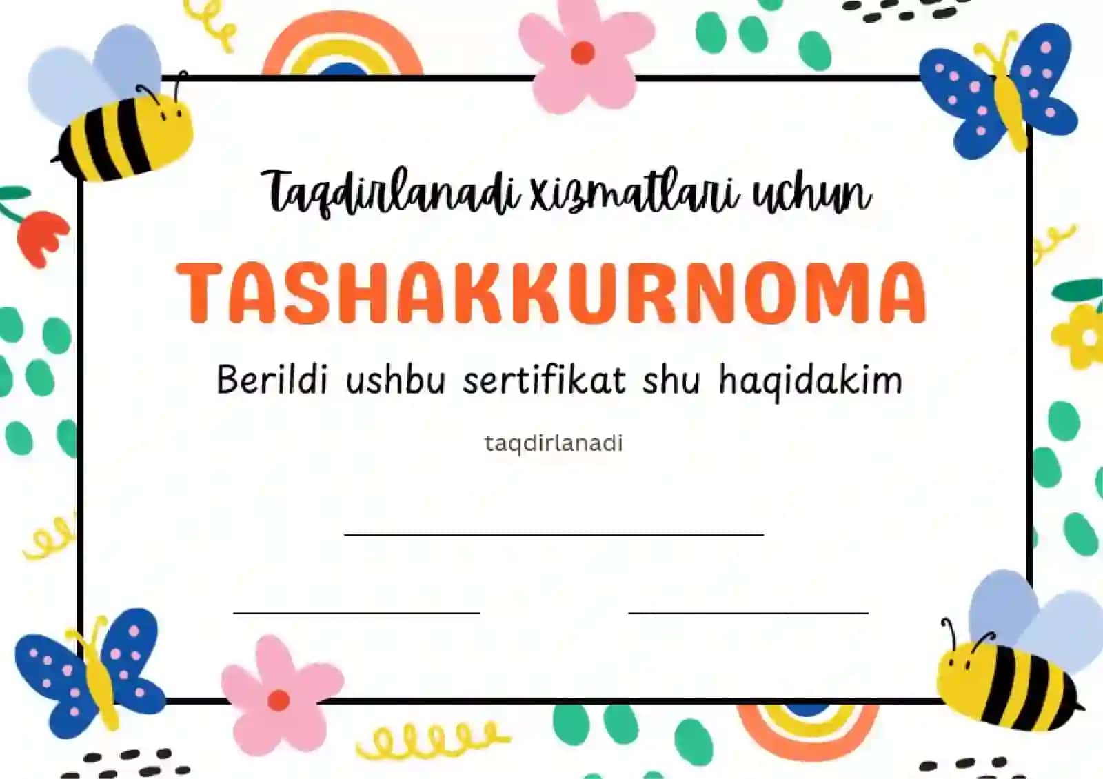 TASHAKKURNOMA 2