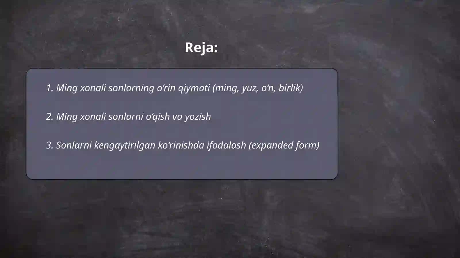 Ming xonali sonlar ustida amallar va malumotlar 2