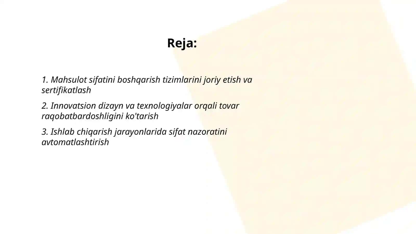 Mahsulot sifatini boshqarish tizimlari 2