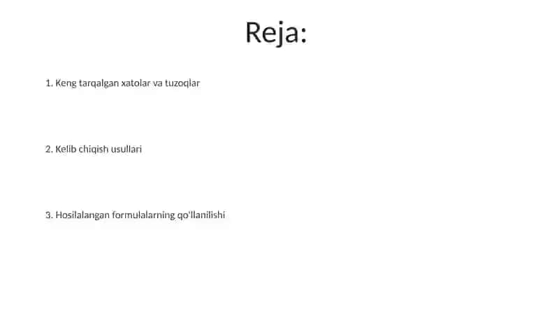 Formulalar 2