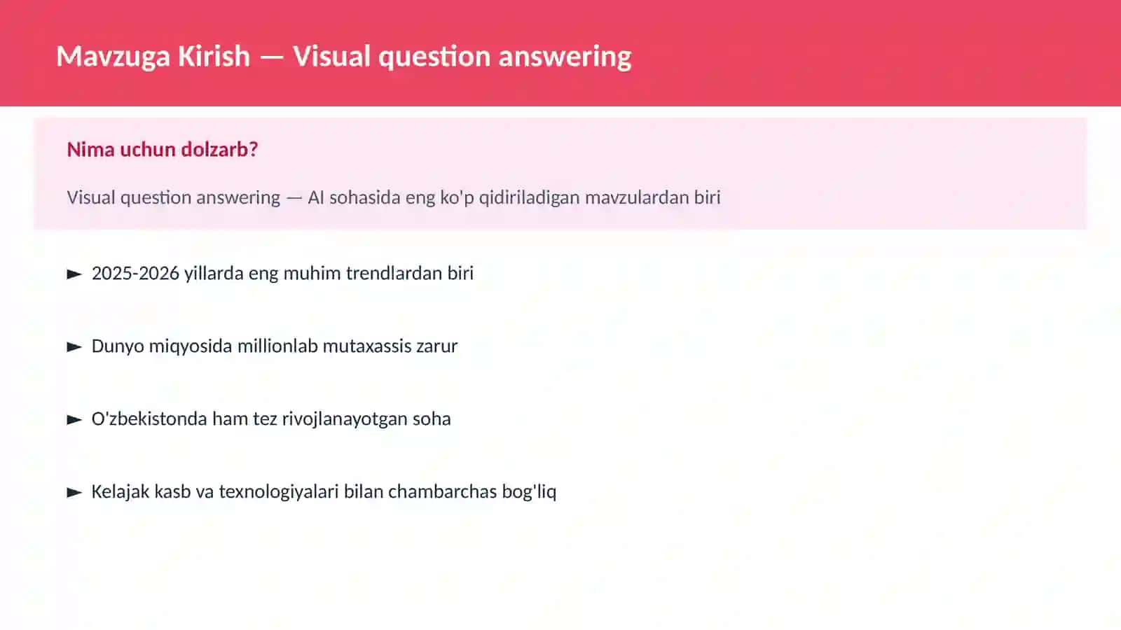 Visual question answering 2