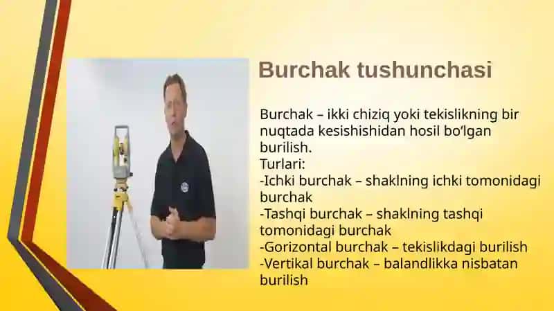 Burchaklarni o‘lchash. Teodolit turlari va u bilan burchak o‘lchash slayd 2