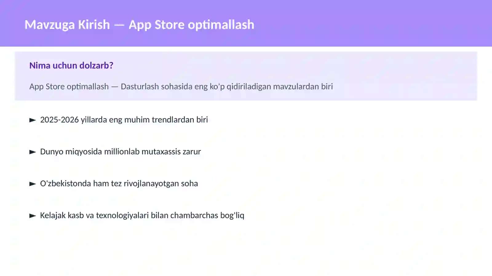 App Store optimallash 2