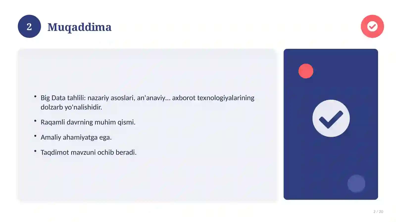 Big Data tahlili: nazariy asoslari, an'anaviy yondashuvda (Esse) 2
