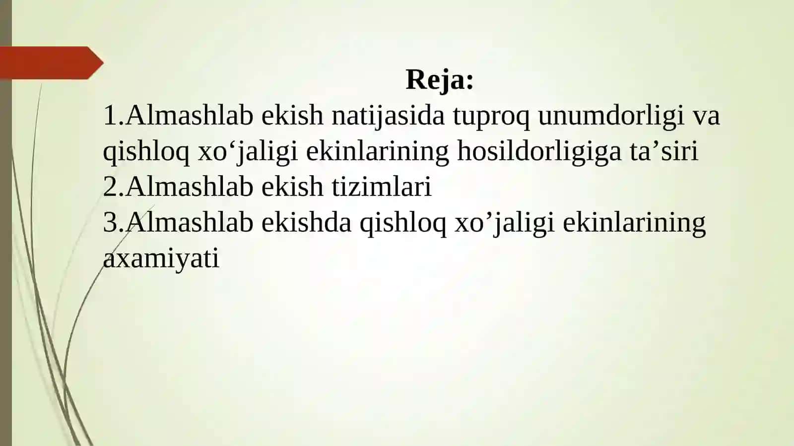 Almashlab ekish tizimlari 2