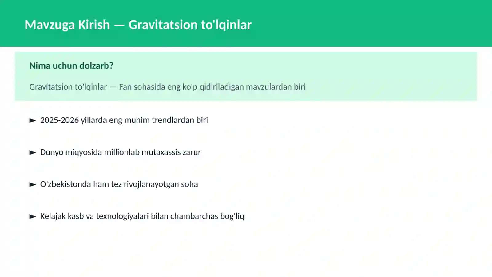 Gravitatsion to'lqinlar 2
