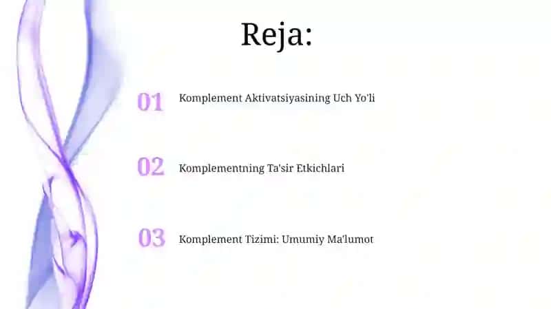 Komplement tizimning vazifalari 2