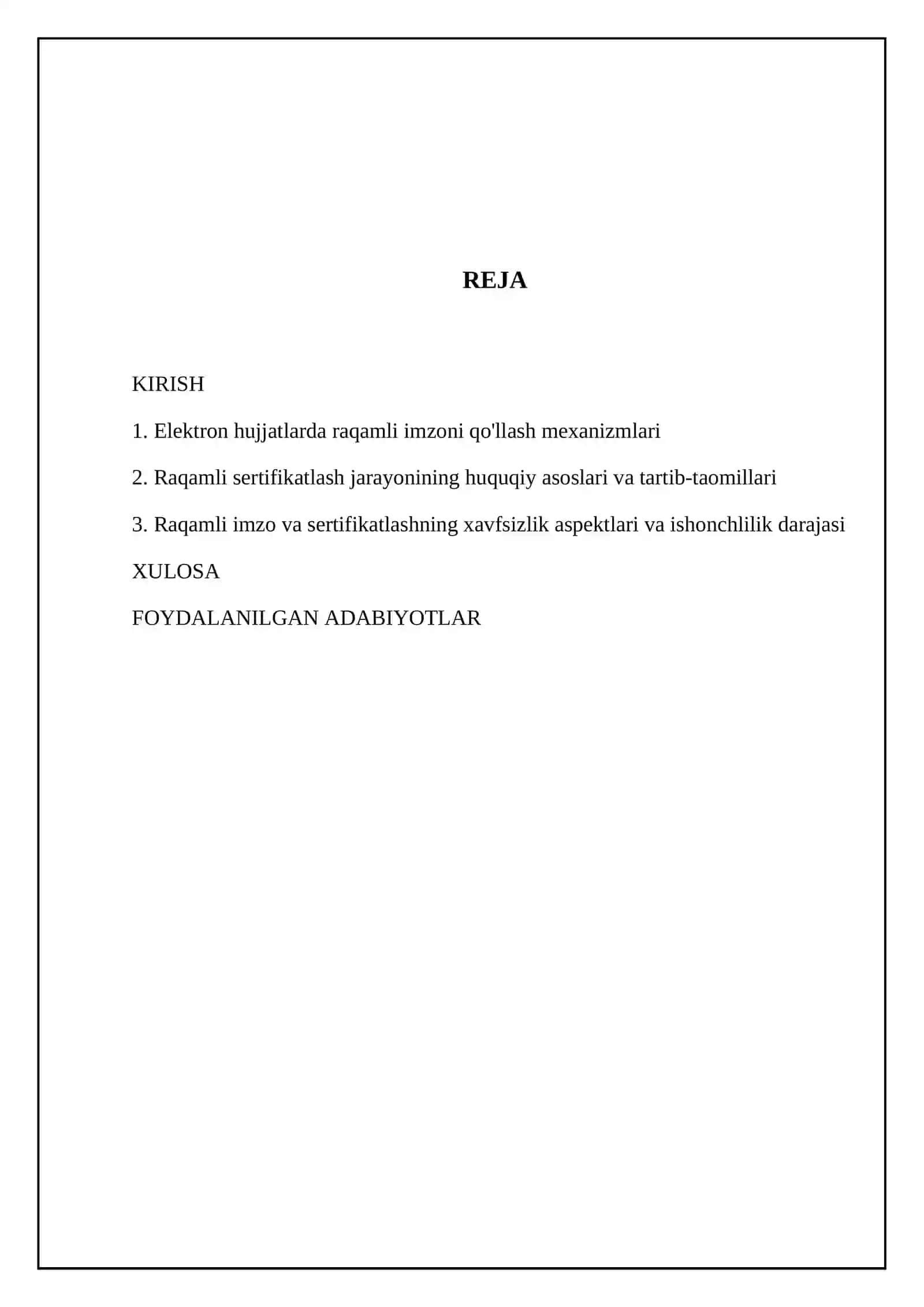 Elektron hujjatlar uchun raqamli imzo va sertifikatlash jarayoni 2