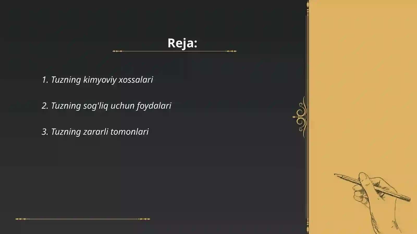 Tuzning Kimyoviy Xossalari 2