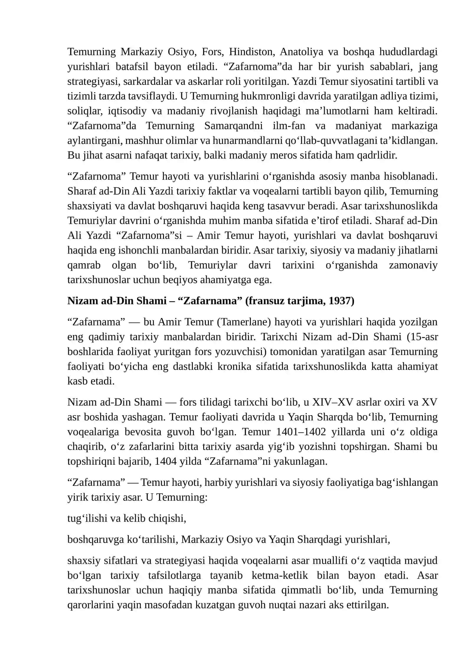Temur haqida chop etilgan tarixiy kitoblar 2