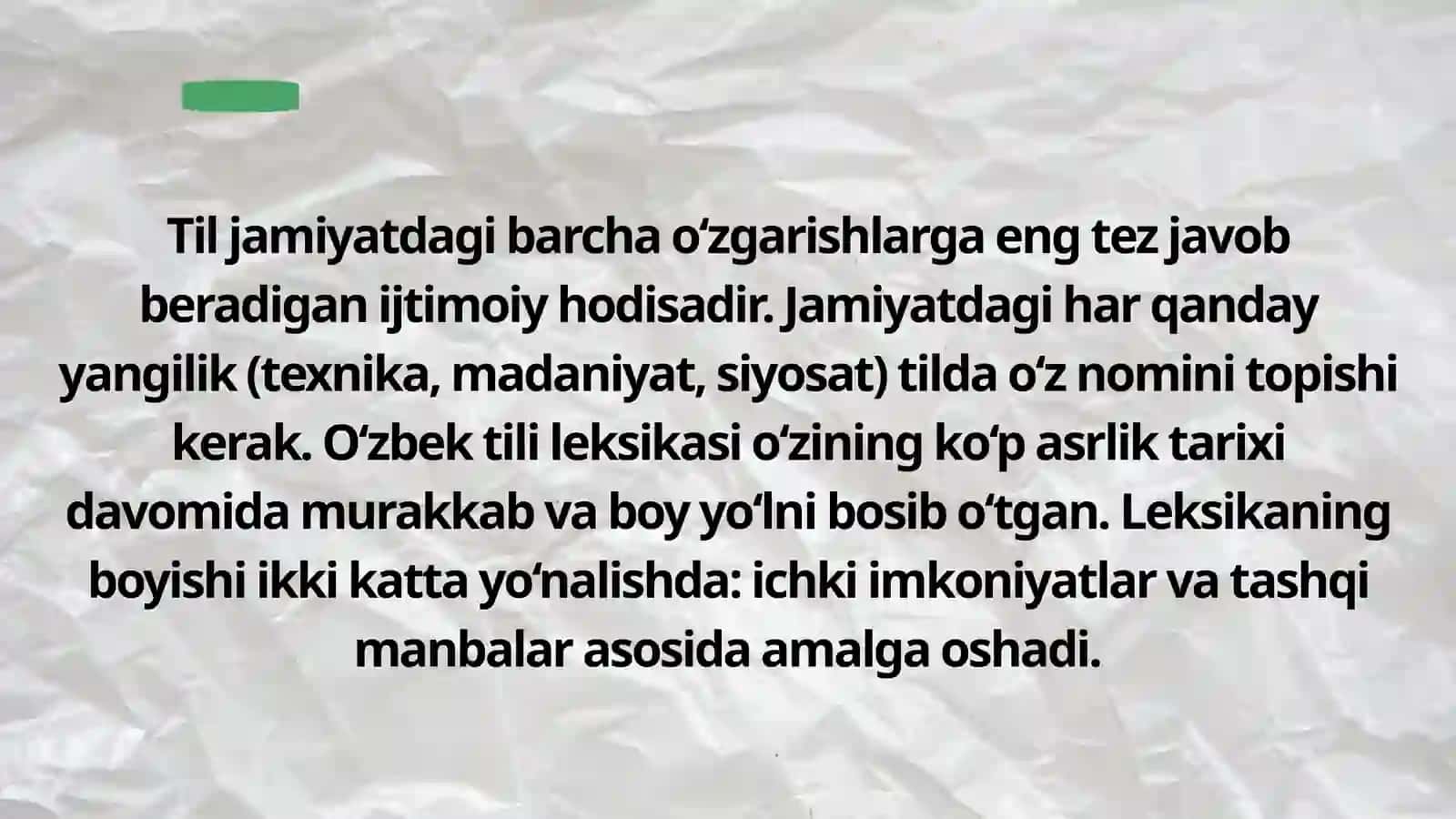 O‘zbek tili leksikasining boyish manbalari 2