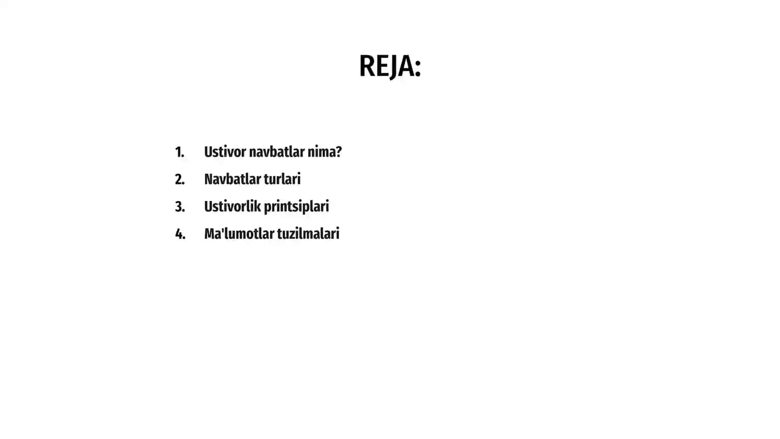Ustivor navbatlarni yaratish xususiyatlari 2