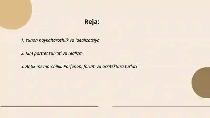 Antik davri madaniyati va sanʼati 2