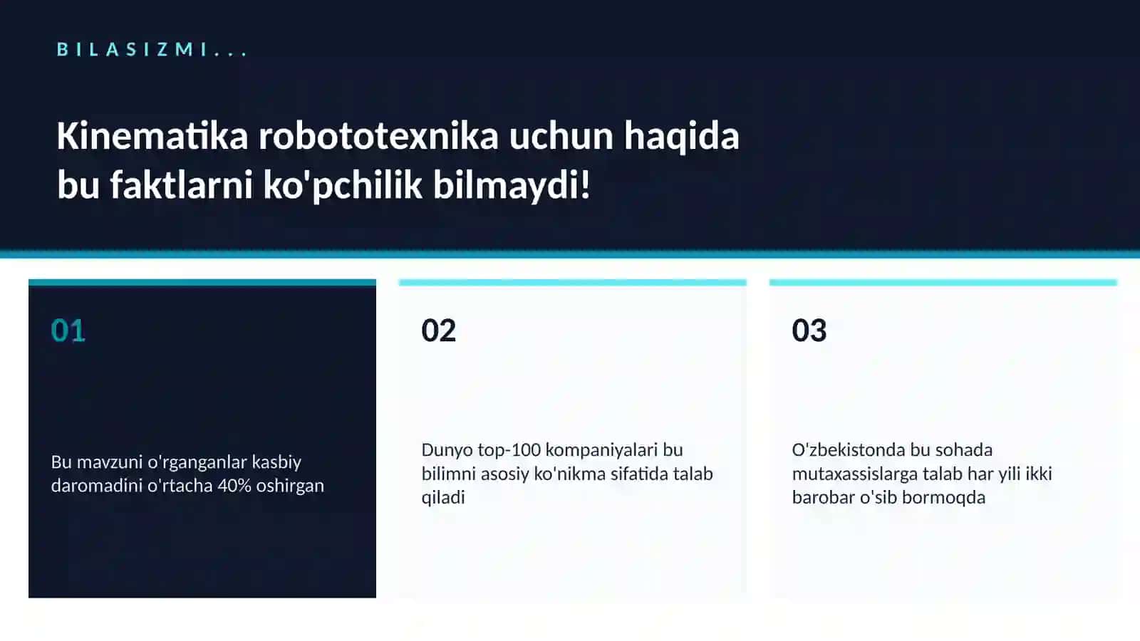 Kinematika robototexnika uchun 2