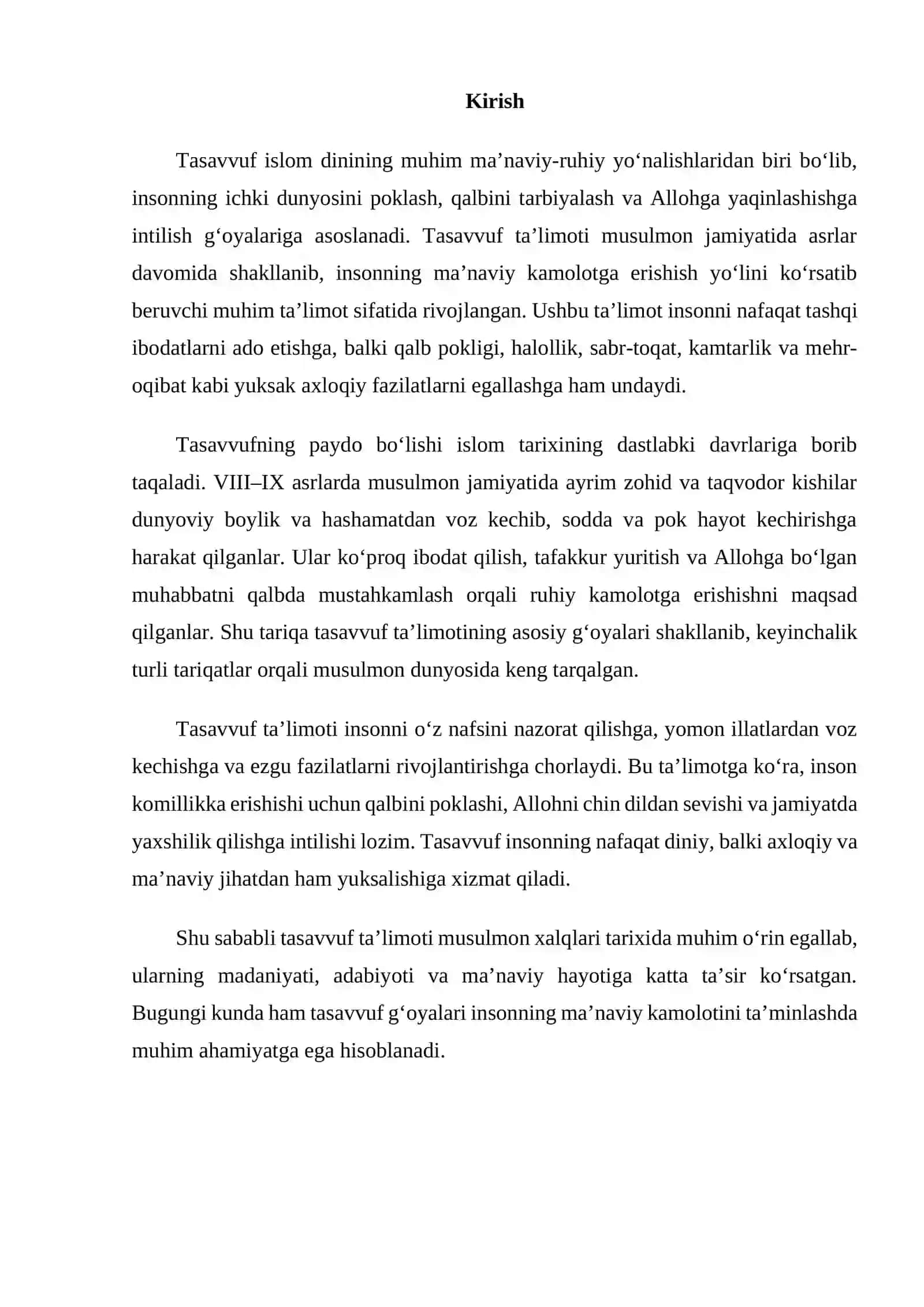 Tasavvuf ta’limoti 2