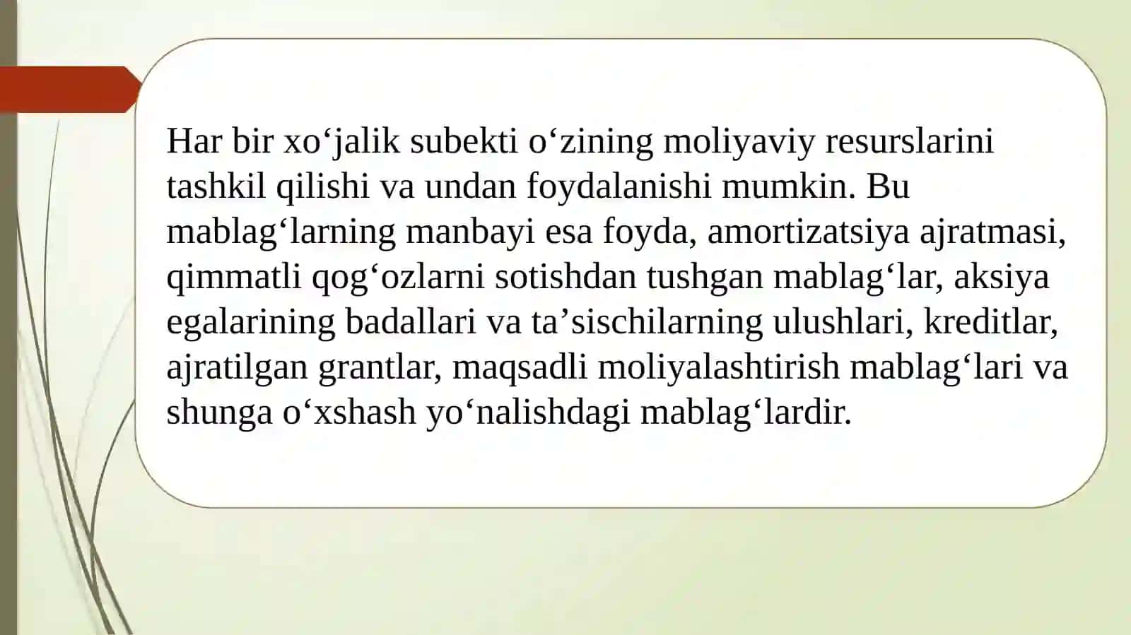 Xususiy kapital hisobi 2