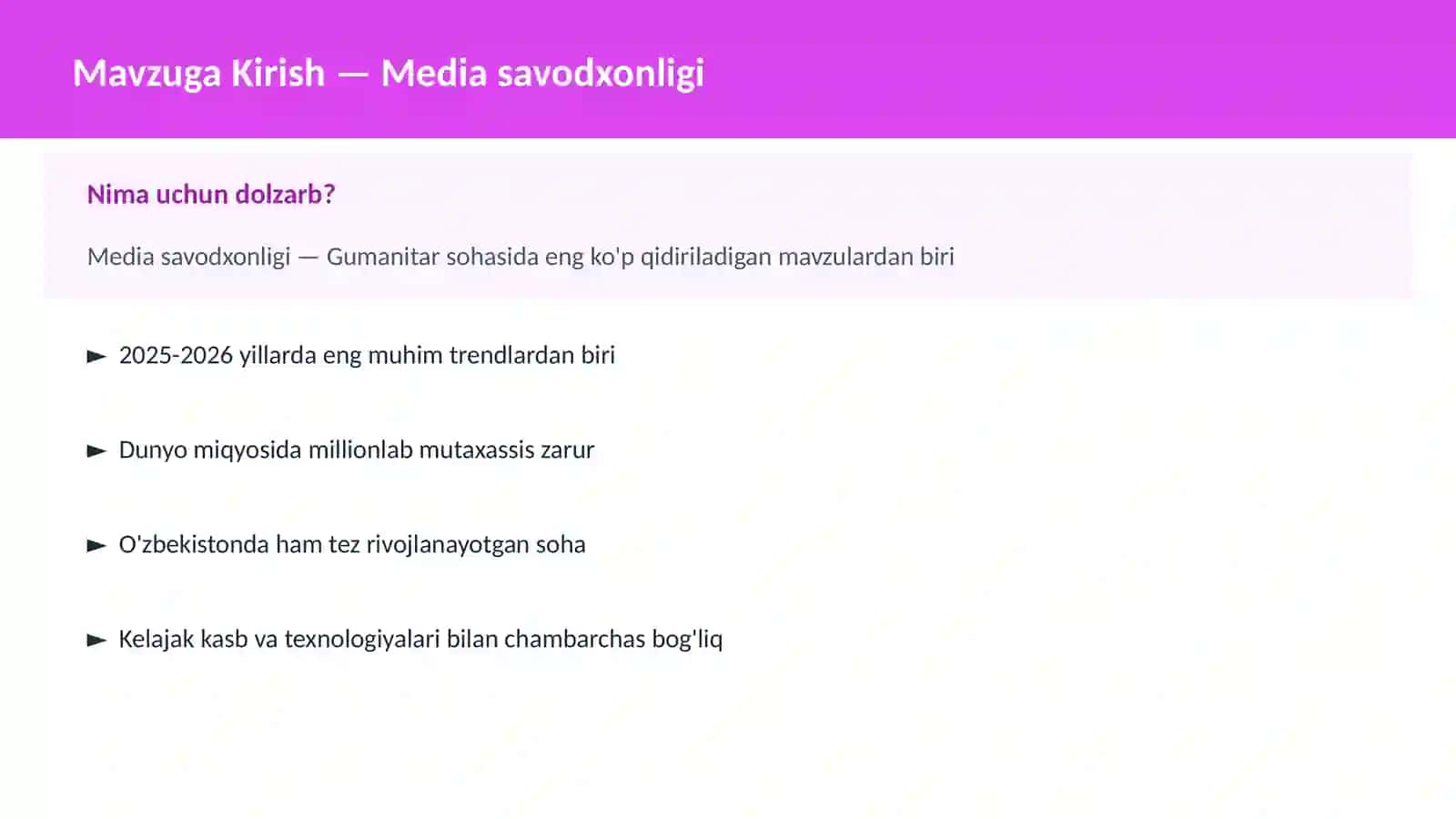Media savodxonligi 2