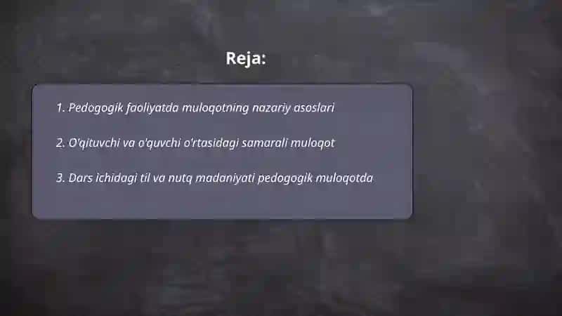 Pedogogik faoliyatda muloqot 2