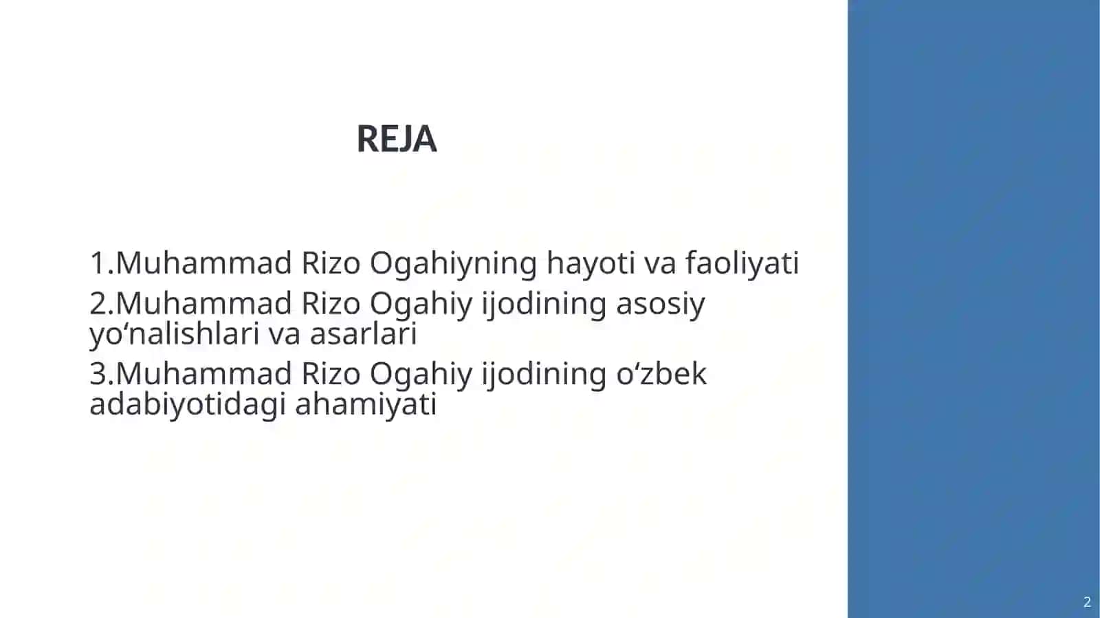 Ogahiy hayoti va ijodi 2