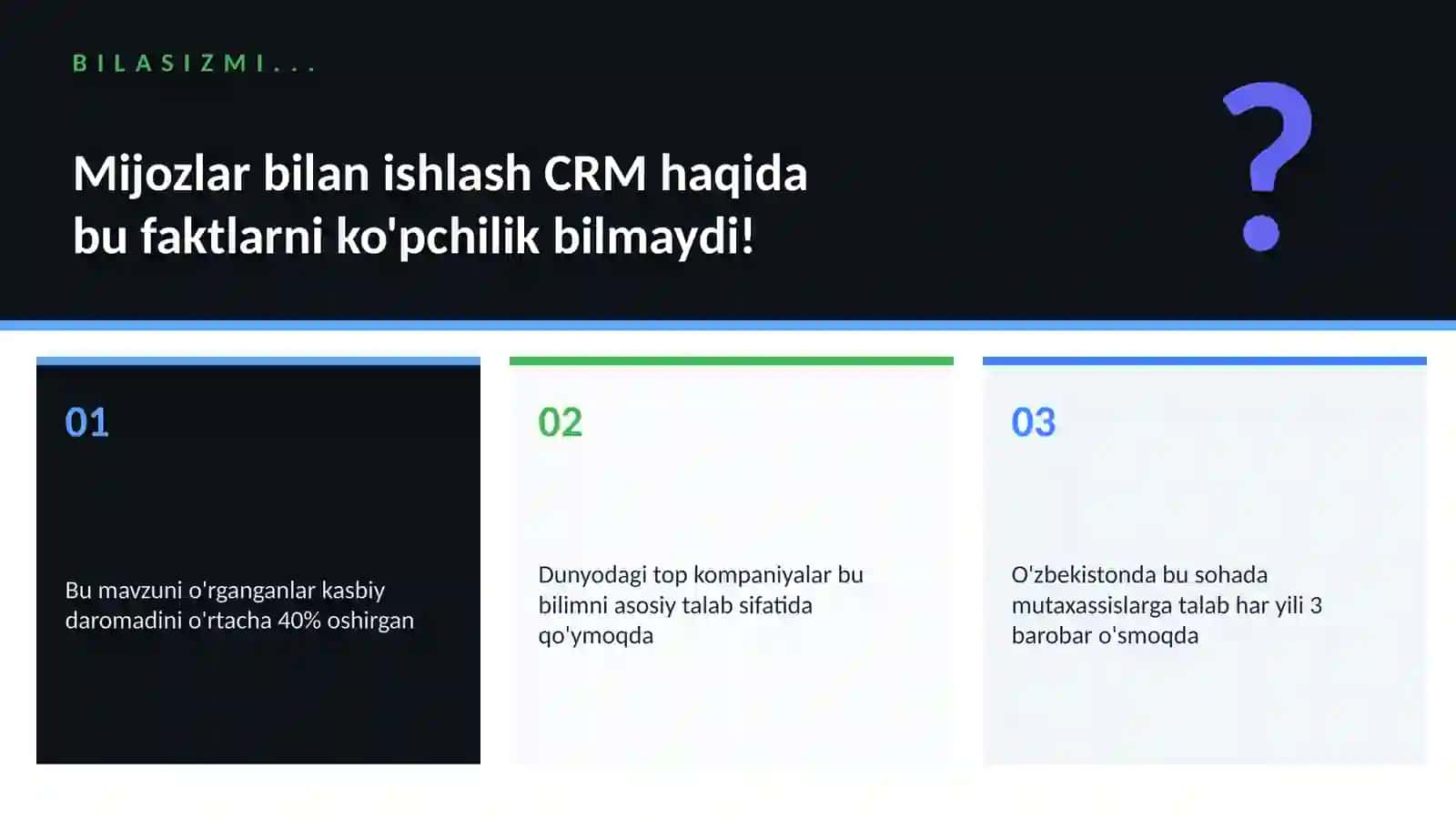 Mijozlar bilan ishlash CRM 2