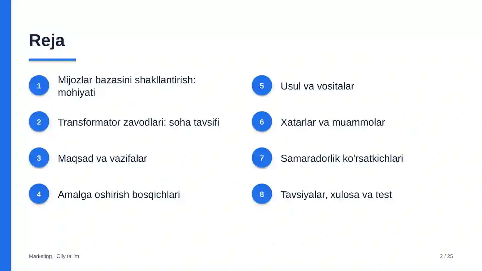Transformator zavodlarida mijozlar bazasini shakllantirish 2